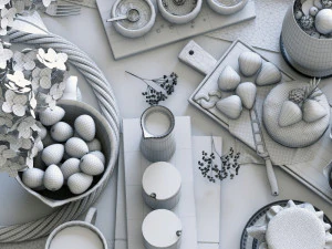 breakfast tableware 3D Model