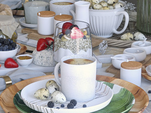 breakfast tableware 3D Модель
