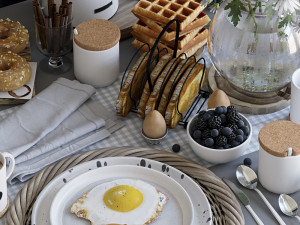 breakfast tableware 3D मॉडल