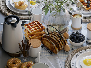 breakfast tableware 3D मॉडल