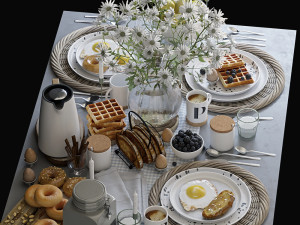 breakfast tableware 3D मॉडल