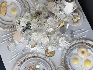 breakfast tableware 3D मॉडल