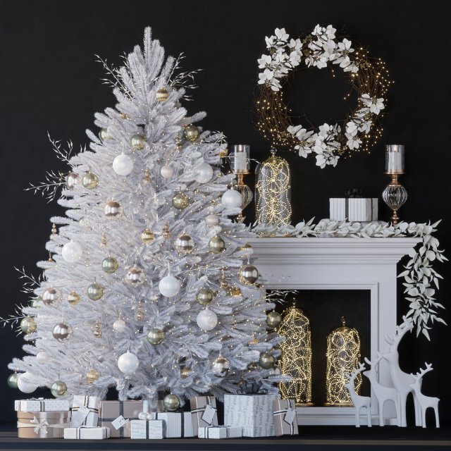 christmas tree 3D 모델 .c4d .max .obj .3ds .fbx .stl .blend 