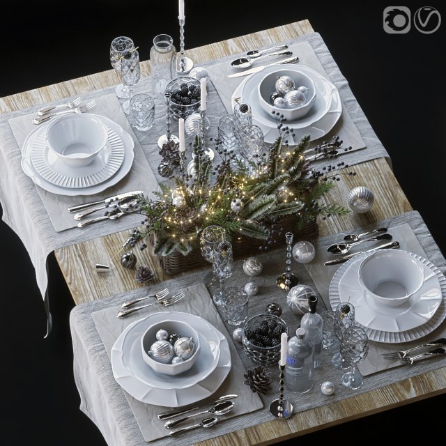 tableware set 3D Model .c4d .max .obj .3ds .fbx .stl .blend 