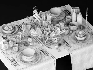 juego de vajilla Modelo 3D