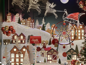 christmas toy store showcase Modello 3D