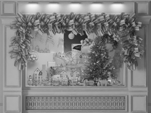 christmas toy store showcase Modello 3D