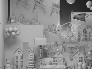 christmas toy store showcase Modello 3D