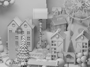 christmas toy store showcase Modello 3D