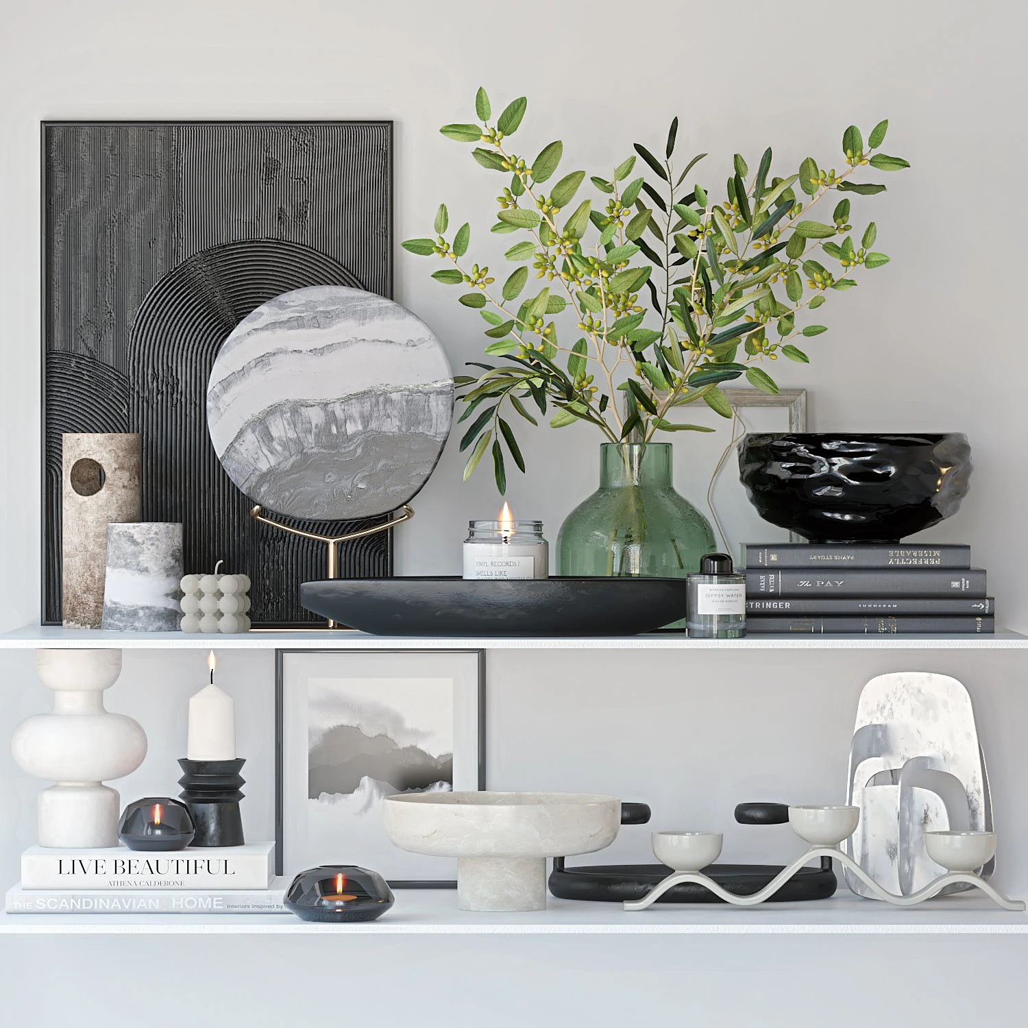 shelves with decor 3D Model .c4d .max .obj .3ds .fbx .stl .blend
