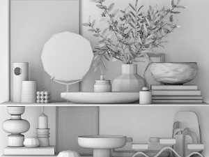 shelves with decor 3D Model