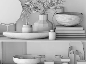 shelves with decor 3D Model
