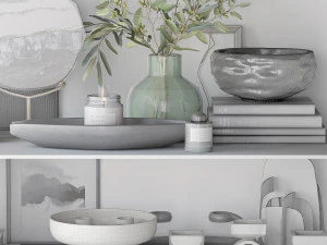 shelves with decor 3D Model