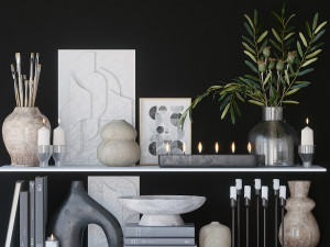 shelves with decor 3D 模型