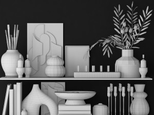 shelves with decor 3D Model