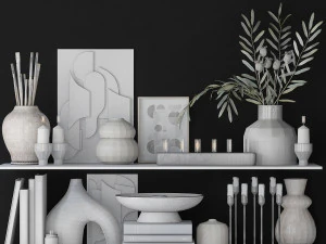 shelves with decor 3D Model