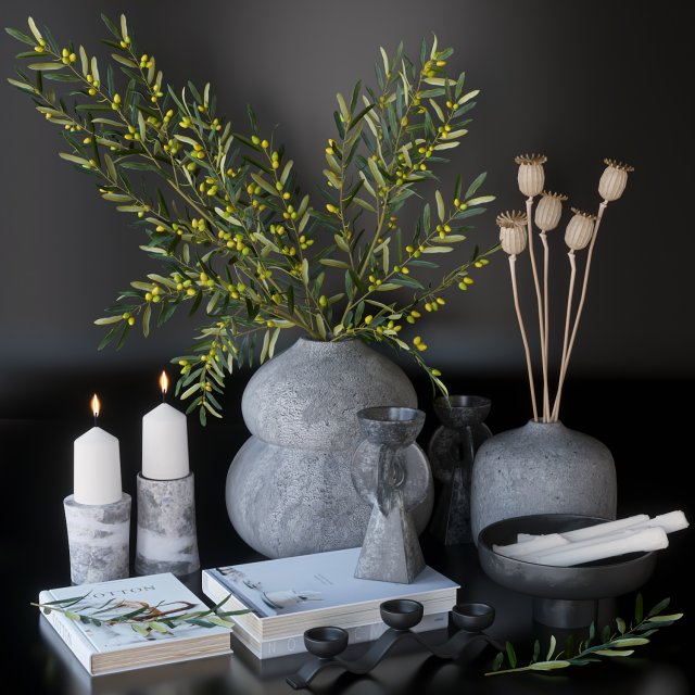 decorative set Modelo 3D .c4d .max .obj .3ds .fbx .stl .blend 