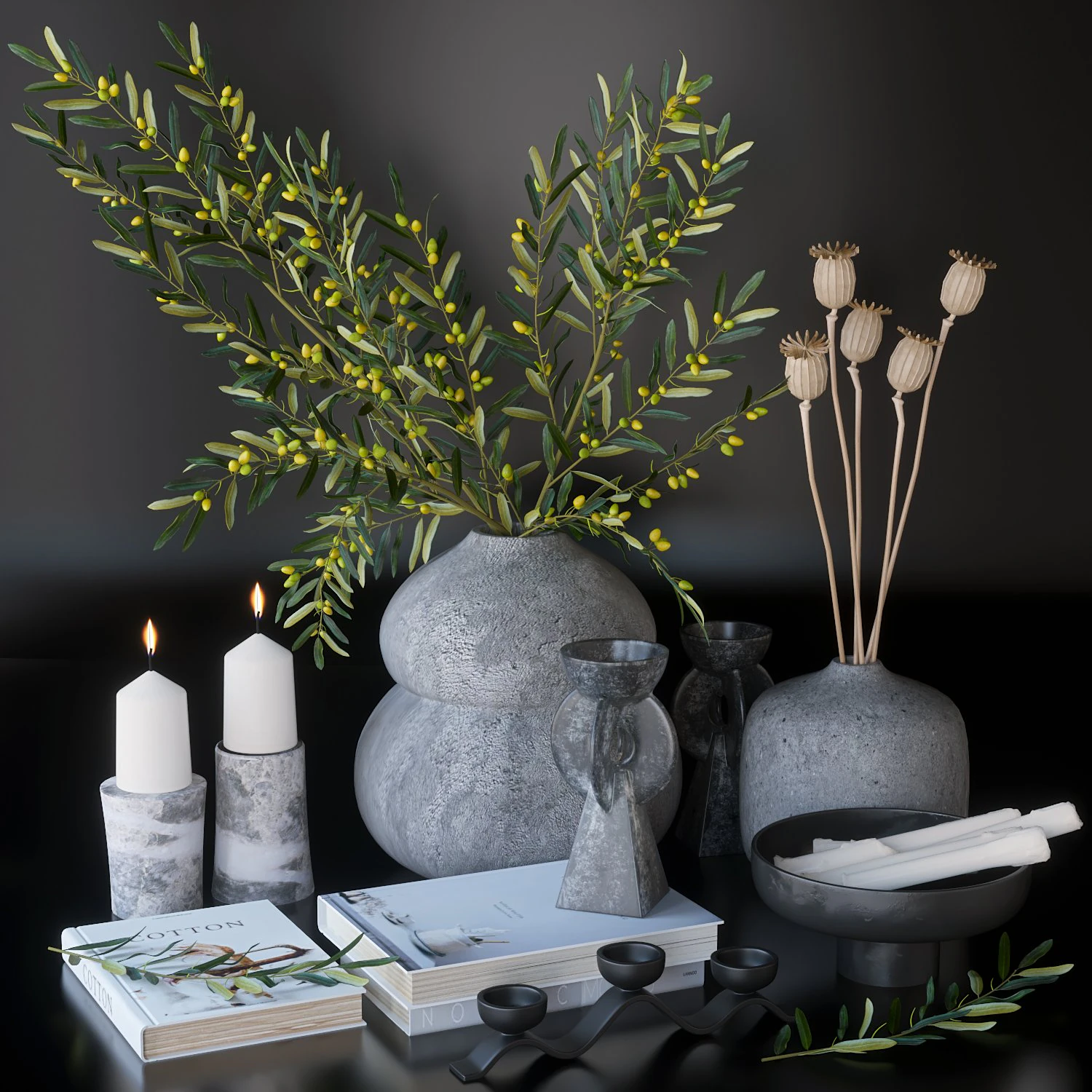 decorative set 3D Model .c4d .max .obj .3ds .fbx .stl .blend 