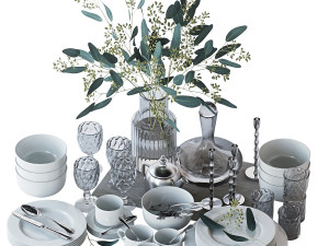 set of dishes 3D 모델