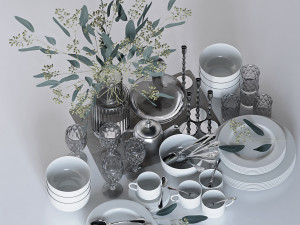 set of dishes 3D Model