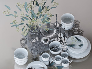 set of dishes 3D Model