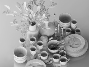 set of dishes 3D Model