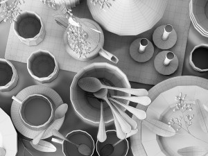 set of dishes 3D Model