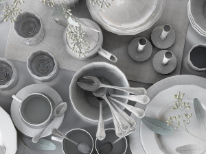 set of dishes 3D Model