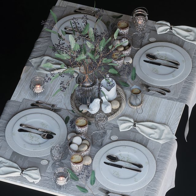 tableware set Modello 3D .c4d .max .obj .3ds .fbx .stl .blend 