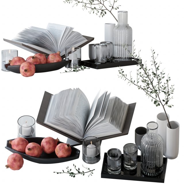 decorative set 3D 모델 .c4d .max .obj .3ds .fbx .stl .blend 