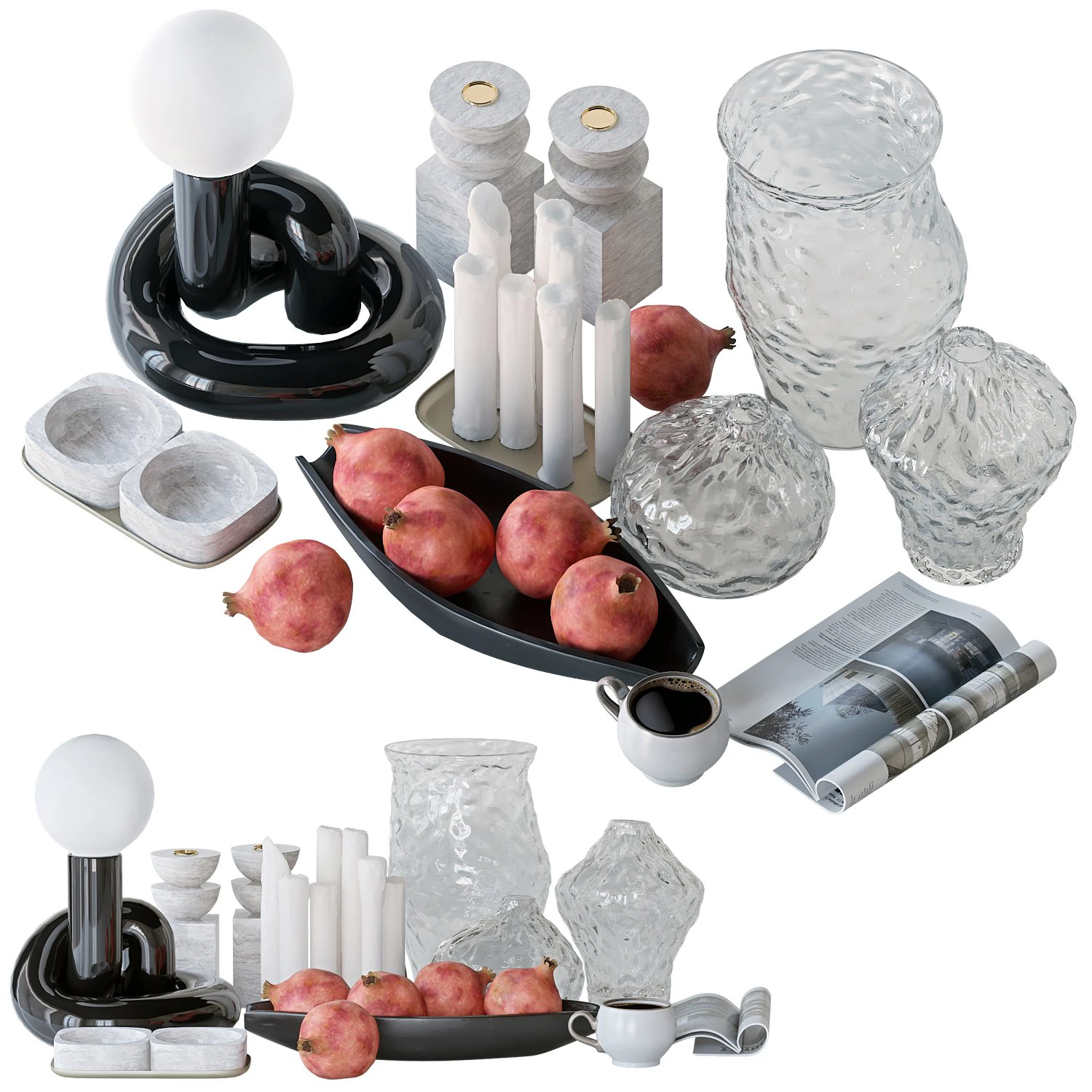 decorative set 3D Model .c4d .max .obj .3ds .fbx .stl .blend 