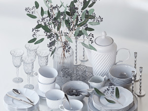 Set of dishes 3D 모델