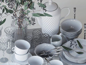 Set of dishes 3D Model