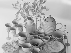Set of dishes 3D Model