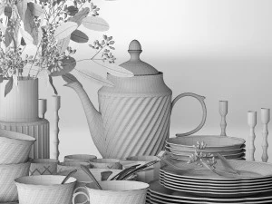 Set of dishes 3D Model