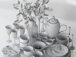 Set of dishes 3D Model