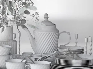 Set of dishes 3D Model