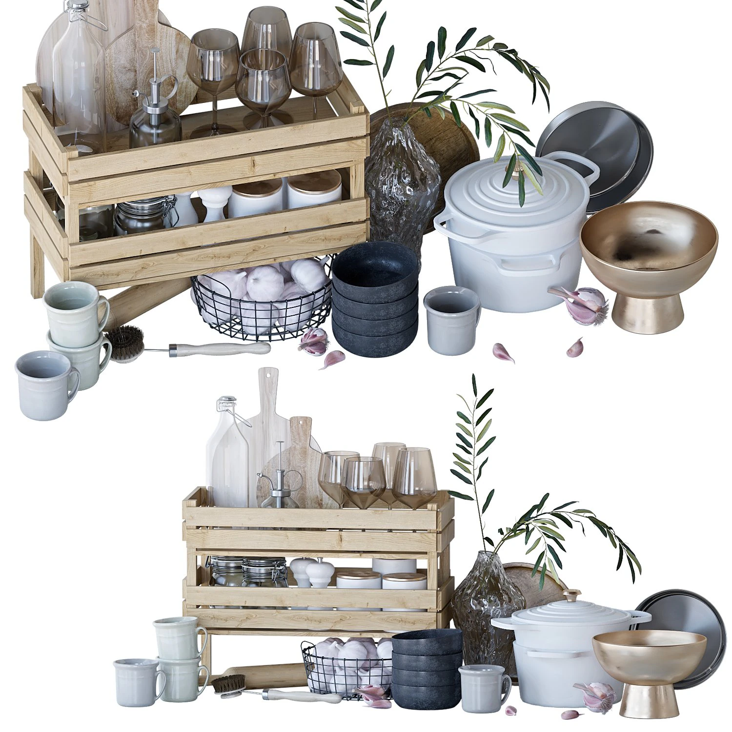 Decorative set 3D Model .c4d .max .obj .3ds .fbx .stl .blend 