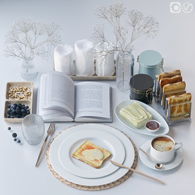 Tableware set Modèle 3D .c4d .max .obj .3ds .fbx .stl .blend 
