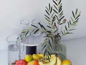 Ensemble d&eacute;coratif Modèle 3D
