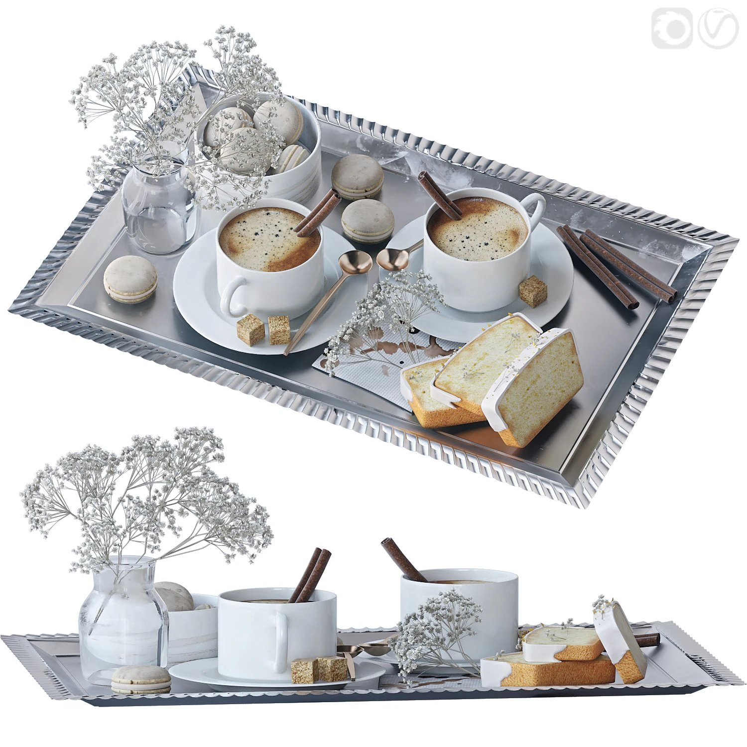 Decorative set 3D Model .c4d .max .obj .3ds .fbx .stl .blend 