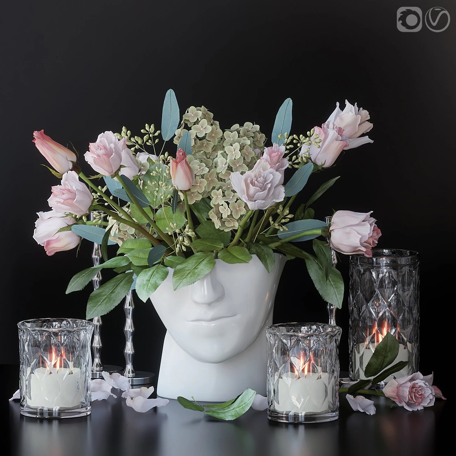 Decorative set 3D Model .c4d .max .obj .3ds .fbx .stl .blend 