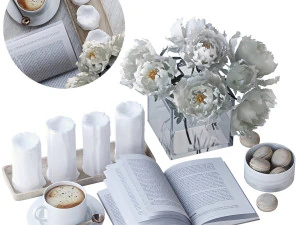 Conjunto decorativo con peon&iacute;as. Modelo 3D