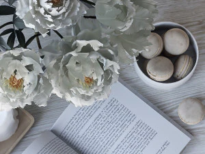 Decorative set with peonies 3D Model