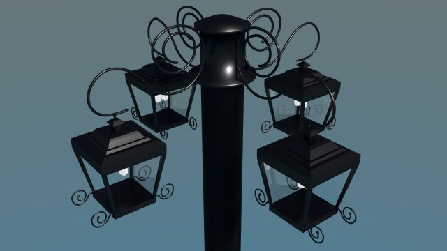 simple street lamp 3D 모델 .c4d .max .obj .3ds .fbx .stl .blend