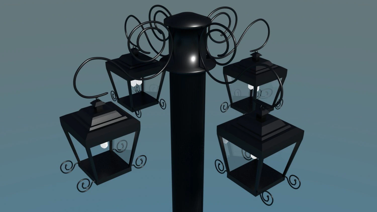 simple street lamp 3D Model .c4d .max .obj .3ds .fbx .stl .blend 