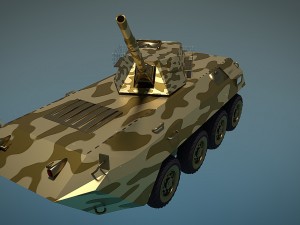 golden amv armored mortar vehicle desert version 3D Модель