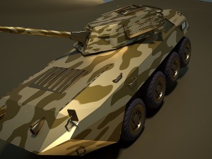 golden amv armored mortar vehicle desert version 3D Модель