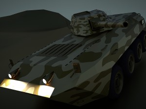 golden amv armored mortar vehicle desert version 3D Модель