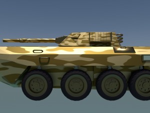 golden amv armored mortar vehicle desert version 3D Модель